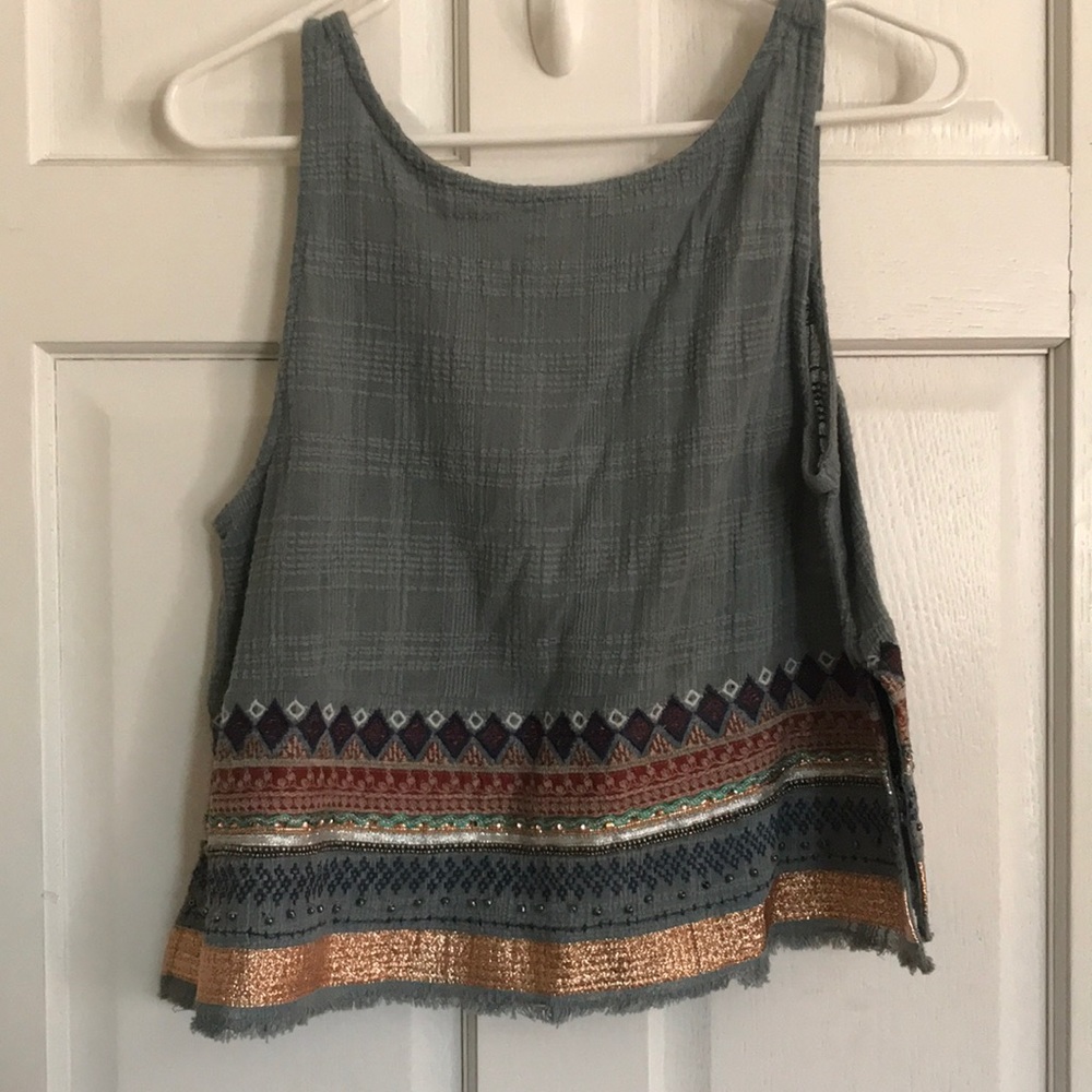 Tank top with beaded detail